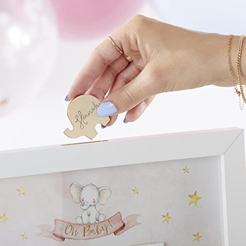 Image of Kate Aspen Baby Shower Guest Book Alternative, One Size, Pink Elephant