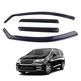 SAOKNCE 4 Pieces in-Channel Extra Durable Rain Guards Fit for 2017 2018 2019 2021 2022 2023 2024 2025 Chrysler Pacifica,Window Deflectors,Window Visors (Smoke Black)
