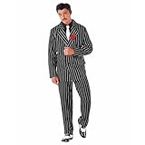 Morph Disfraz Gangster Hombre, Disfraces Mafioso, Traje Años 20 Adulto, Traje Gangster Disfraz Carnaval Hombre - L