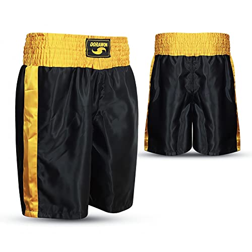 Dorawon Fenice Breve di Boxe in Raso Misto Adulto, Nero/o, FR (Formato Creatore : XS)
