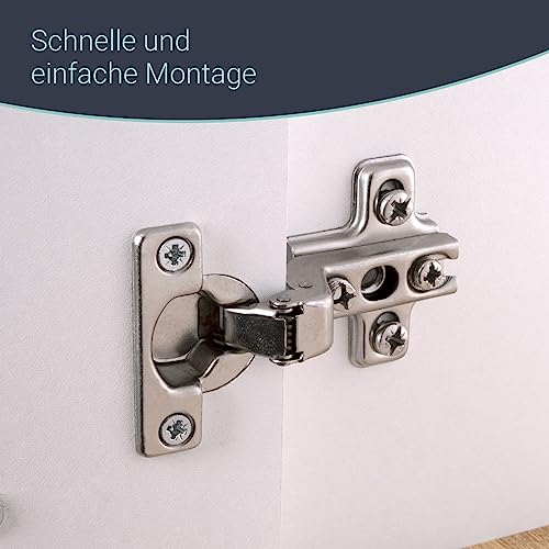 BadeDu Arc Waschbeckenunterschrank freistehend mit Chromgriffen, Badezimmerschrank mit viel Stauraum, Unterschrank aus hochwertigem Holzwerkstoff in trendigem Weiß/Eiche