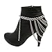 Women Boot Bracelet Western Fashion Jewelry Silver Color Metal Chain Waves Strands Shoe Charm Anklet