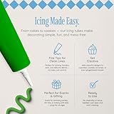 JUST CUTTERS Pack of 4 x 19g Writing Icing Tubes | Ready To Use | Instant Icing Pens for Writing, Drawing & Personalising Cakes, Biscuits & Baking (Green) - Image 3