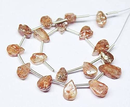 Perles en silverite orange briolette pour personnaliser vos bijoux d'été faits main en fil de 8mm