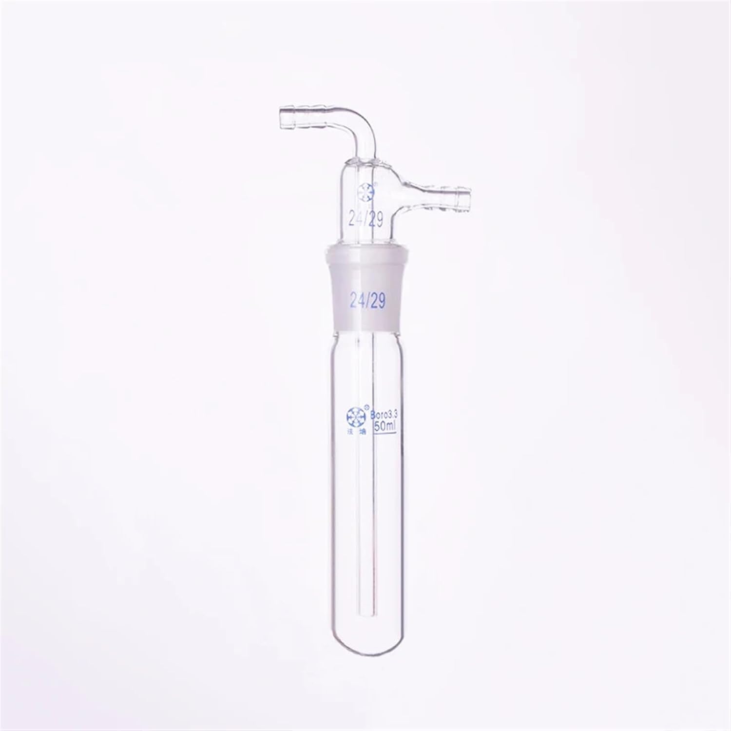 Lab Supplies Hydrazine with Ground Mouth 24/29,Capacity 50ml,Detachable Straight Cold Hydrazine,Split Straight Cold Trap