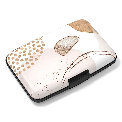 Image of Rimilak Aluminuml Credit Card Holder, Mini Credit Card Wallet RFID Blocking Slim Metal Hard Case for Women Men, Modern Art