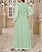 Pinup Fashion Women Plus Size Bridesmaid Dresses Sage Green Long Sleeve Chiffon Evening Formal Ruched Wrap A-Line Elegant Maxi Dress