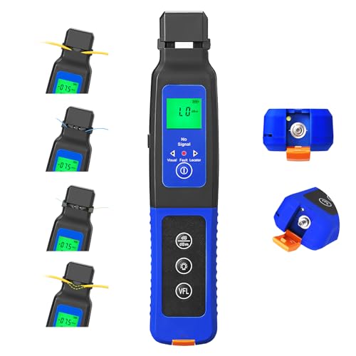 SAIVXIAN Blue A-40 Live Fiber Optic identifier All-in-one Built in Visual Fault Locator 10KM and LED Light OFI Single Mode/Multi Mode Fiber Optic Cable identifier Detector FTTH Tool