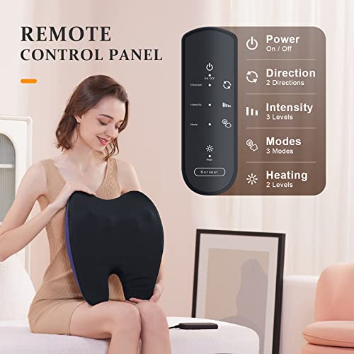 Back Massager With Heat, Shiatsu Neck And Back Massager For Pain Relief, Deep Tissue 3D Kneading Massage Pillow For Lower Back, Shoulder, Legs, Full Body Relaxation, 3 Speeds, Gifts For Mom Dad #TOP4