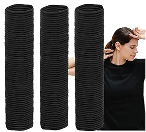 Iconikal Non-Metal Elastic Hair Ties Black 4mm 180-Pack
