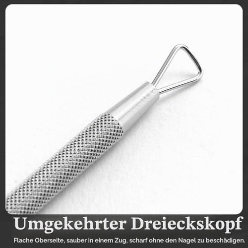 WOLMIK Nagelhautschieber und Nagelhautschäler, Edelstahl, Nagelhautschieber, Doppelkopf-Nagelschaber, UV-Gel-Nagellackentferner, Werkzeug für Fingernägel und Zehennägel - 2 Stück