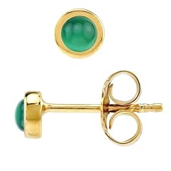Natural Emerald Green Agate - 14K Gold Plated