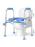 FITGOT Padded Toilet Seat Riser for Seniors FSA/HSA Eligible, Adjustable Safety Frame Raised Toilet Seat with Handles, Heavy Duty Bariatric Recovery Elderly Assistance Products, Fits Round & Elongated