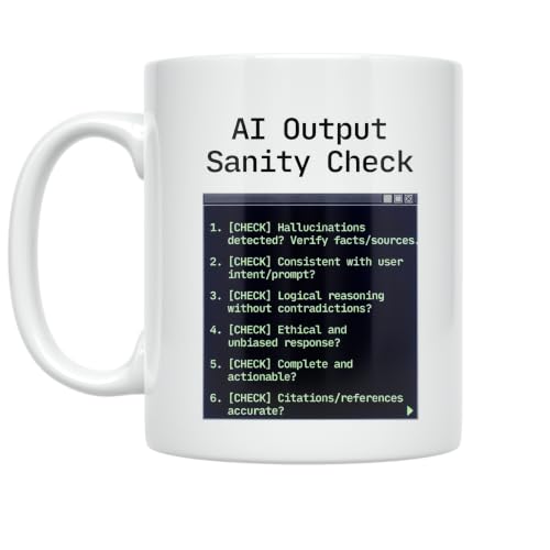 Tool Users Terminal Mug - AI Output Sanity Check Design - 11 oz Ceramic