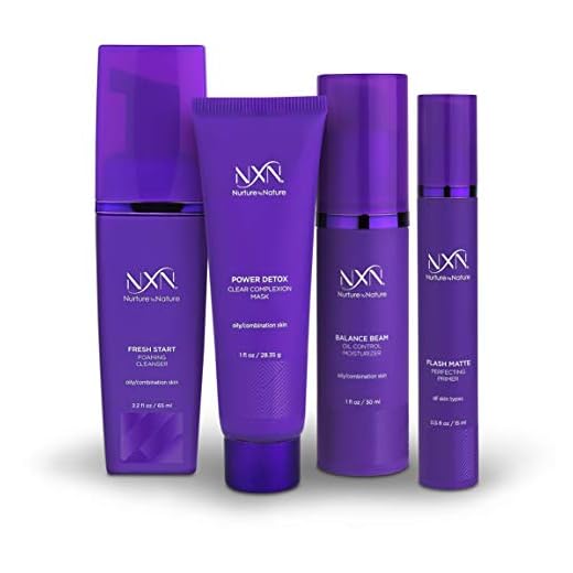 NxN Oil Control System - Set with Kaolin Clay Face Mask, Mattifying Primer, Cleansing Face Wash, & Daily Moisturizer - Oily Skin Sebum Control Kit for Men & Women