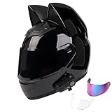Bluetooth Motorcycle Cat Ear Helmets ,Men Women Moped...