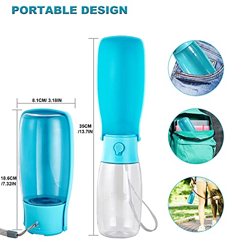 OMISSA Dog Water Bottle 550ml 19oz Dog Water Bottle Dispenser, Water Bottle for Dogs, Easy to Carry, Foldable Design… - Image 5