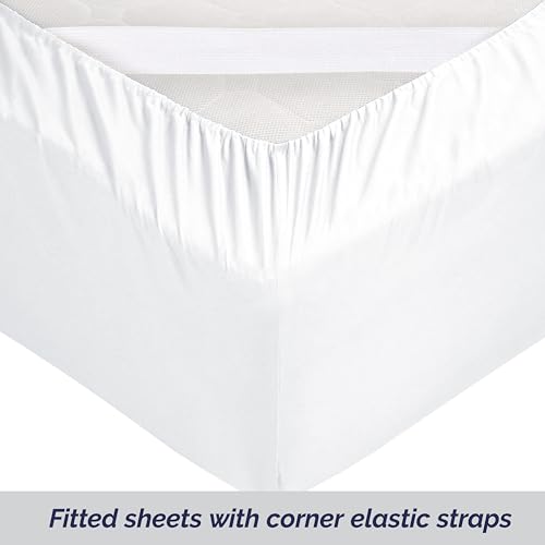 Drap-housse de qualité hôtelière 1500 en microfibre blanche lot de 4