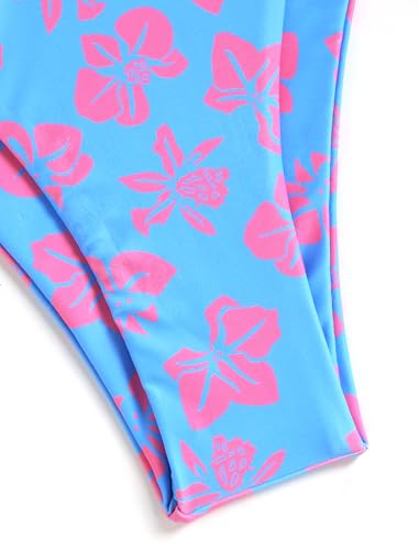 Image of ZAFUL Women's Bandeau Bikini O Ring Strapless Tie Back High Cut Two Piece Swimsuit Bathing Suits