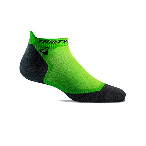 Thirty48 Ultralight Athletic Running Socks For Men And Women With Seamless Toe, Moisture Wicking, Cushion Padding (Medium - Women 7-8.5 // Men 8-9.5, [1 Pair] Green/Gray) #TOP3
