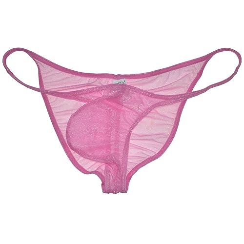 Men's Sheer Posing String Bikini Briefs Ruched Back Underwear Male Pouch Cheeky Briefs Gloss C-thru Mesh Underpants2