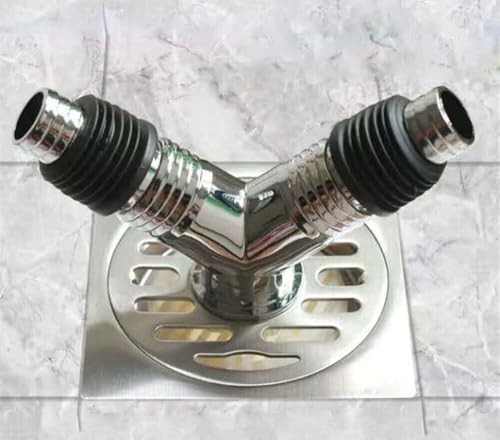 Image of Bathroom Floor Drain Connector | Water Drain Anti Core Overflow Elbow Outlet Pipe Connector for Washing Machine | Backflow Preventer Drainer (Y-Shape Ring)