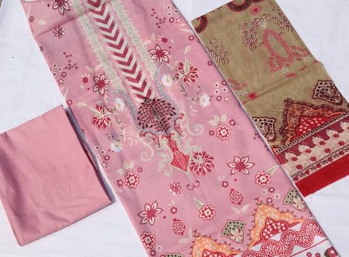 Image of SAMREEN TEXTILE Women's Cotton Floral Printed Unstitched Salwar Suit Dress Material With Dupatta