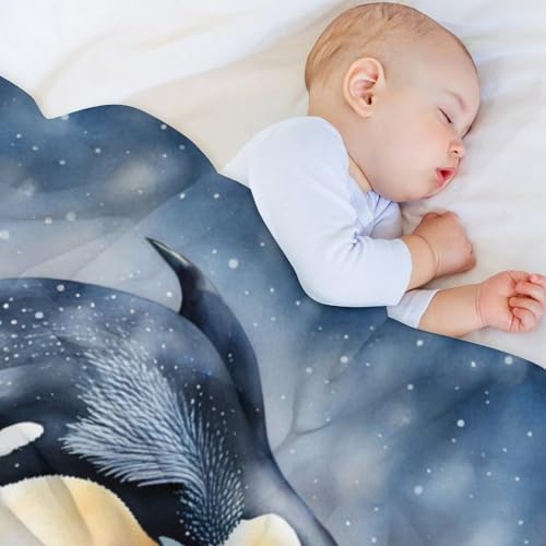 Couverture pingouin en flannel 130×180cm lavable pour le lit - 5
