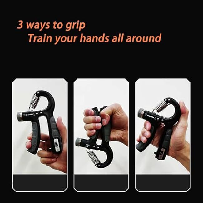 Strengthener Hand Grip Trainer Number Counter Forearm Finger Wrist Gripper Exerciser 5-60kg Adjustable Stretcher Squeezer Workout