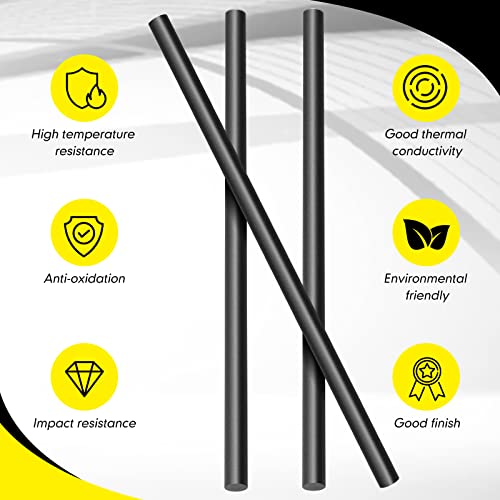lounsweer 3 pcs graphite stir rod 0534od x 1234l crucible stick long carbon graphite stirring rod for melting casting refining gold silver copper high temperature glass