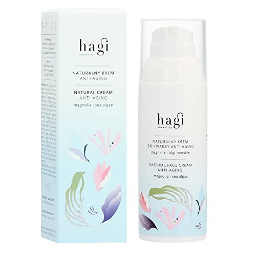 Hagi Natural Anti-Aging Face Cream | mit Algen und Sesamöl | Hyaluronsäure | Beta Glucan | Jugendliche Regeneration für Ihre Haut | Magnolienduft | 50 ml Cover