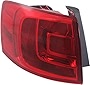 Evan-Fischer Tail Light Assembly Compatible with 2011-2018 Volkswagen Jetta Outer (Hybrid 2013-2014) Sedan Driver Side