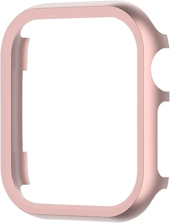 Metal Case for Apple Watch Series 8 7 41mm 45mm Aluminium Alloy Bumper Cases for iWatch 6 SE 5 40mm 44mm Frame Protective Cover Color Pink, Size 42MM