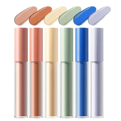 Corriente líquido, corrector completo Cobertura,6x corrector de cobertura completa | de contorno de resaltador de la cara mezclable para el maquillaje de enrojecimiento de la piel madura