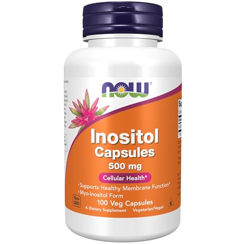 Image of NOW Foods Supplements, Inositol 500 mg, Healthy Membrane Function*, Cellular Health*, 100 Veg Capsules