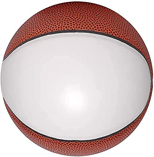 Autograph Blank Mini 6 Inch Basketball Without Base | Official Size 1 | Junior Basketball Trophy for Signing with One Large White and 6 Brown Panels