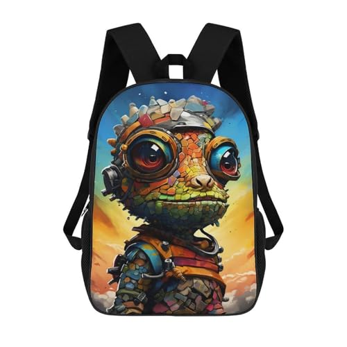 Sac à dos scolaire Steampunk Caméléon pour accompagner les journées de cours des filles