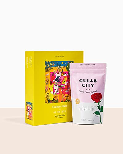 One Stripe Gulab City Rose Chai Tea Blend & Troublemaker Puzzle Bundle,Chai Blended With Rose Petals,Green Cardamom & Assam Black Tea,Jigsaw Puzzle, Family Activities & Games(Pack Of 2) #TOP19