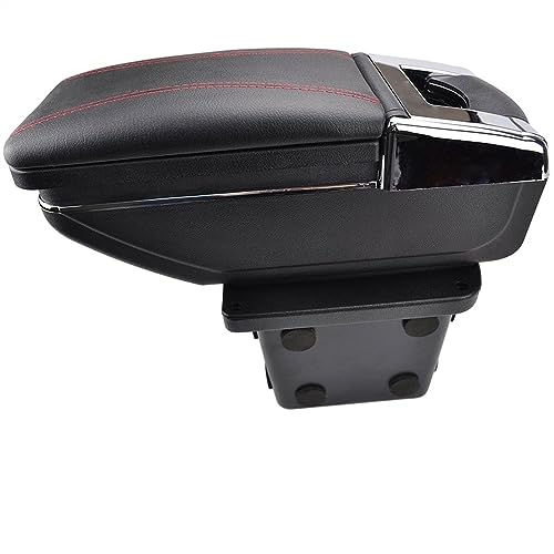 Extensor de reposabrazos para coche Para Hyundai I30 (FD) / I30cw 2007 2008 2009 2010 2011 Caja de almacenamiento de consola central Reposabrazos Reposabrazos giratorio(Red thread)