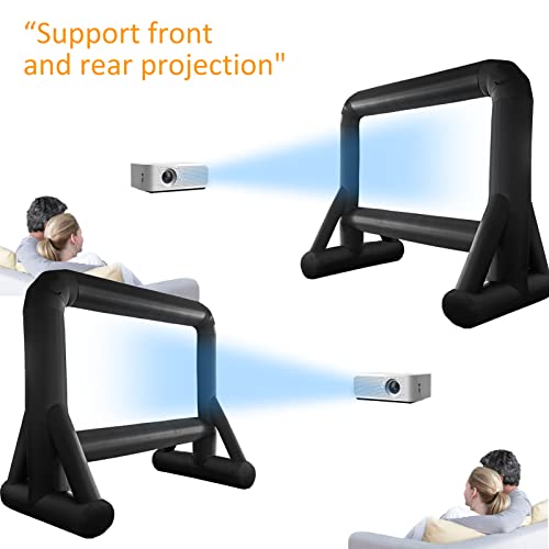 Huakastro 16 Feet Inflatable Projector Screen For Outside, One-Piece Design Blow Up Movie Screen Support Front/Rear Projection For Family Movie Nights,Parties And Outdoor Entertainment #TOP2