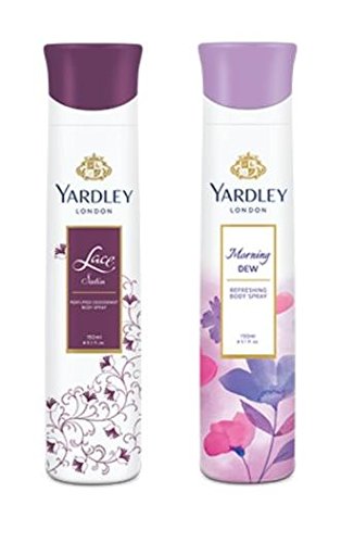 Yardley London Deodorant Spray For Women Lace Satin And Morning Dew Combo Pack 2 (150 Ml)-picture-39