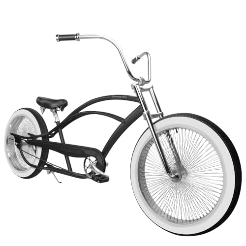 MICARGI Bronco Pro 26" Cruiser Bike, Steel Frame, Fat Tire