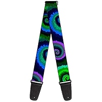 Sangle De Guitare Buckle-down - Design Tie Dye Turquoise Blues - Largeur 5.1 Cm, Longueur Réglable 29-137 Cm