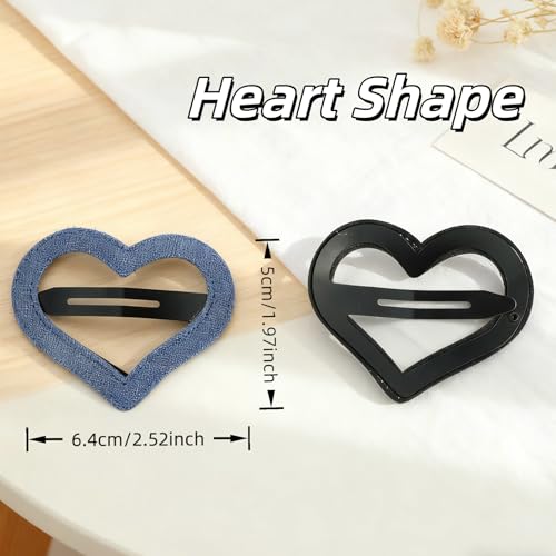 Set de 6 pinzas para el cabello azul de mezclilla miniatura 3