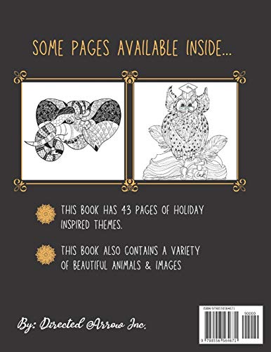 Adult Coloring Book: Holiday inspired coloring pages for relief of stress and relaxation!
