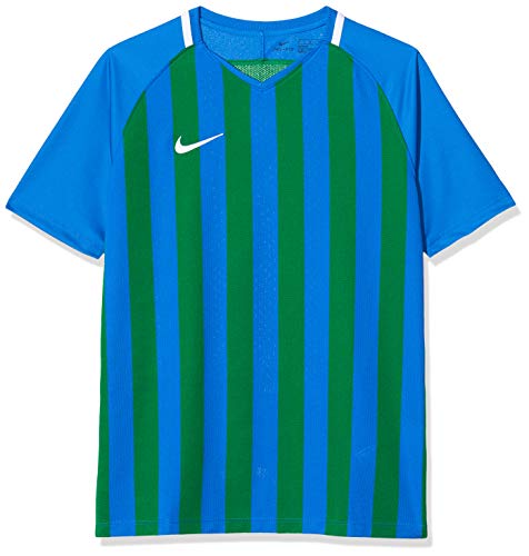 NIKE Y Nk STRP Dvsn III JSY SS Short Sleeve T-Shirt Kids, Royal Blue / Pine Green / White / White, XS
