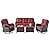 Rilyson Wicker Patio Furniture Set - 5 Piece Rattan Outdoor Sectional Conversation Sets with 2 Rocking Swivel Chairs,2 Ottomans and 1 Sofa for Porch Deck Garden(Brown/Red)