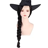 KiyaCos Braid Black Brown Wicked Wig Long Braided West Bad Witch Wizard Cosplay Wigs for Women (without Hat)