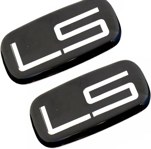 Image of Pair Set LS Cab Emblems 3D Badge Logo Nameplate Sticker Roof Pillar Replacement for LS 15036135 Pickup Truck SUV (Chrome /Black)