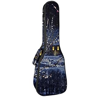 Housse de transport pour ukulélé soprano ténor concert 68,4 cm 10 mm d’épaisseur avec sangles réglables rembourrées - Les Beatles, Paul McCartney, John Lennon, RIngo Starr, George Harrison
